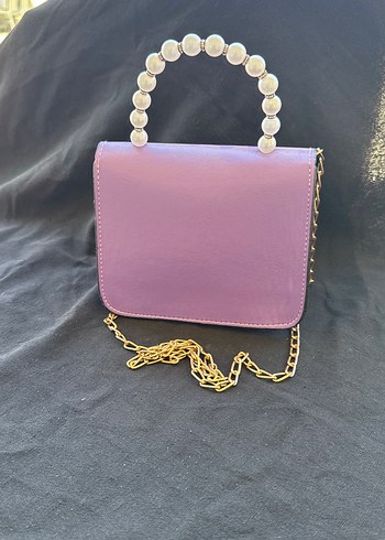 İnci Detaylı Mor Kadın Çanta - Görsel 2