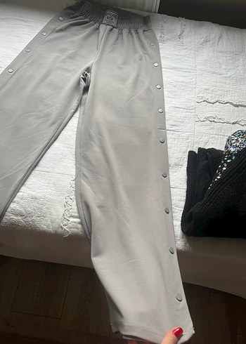 Diğer Düğmeli Gri Kadın Eşofman Altı