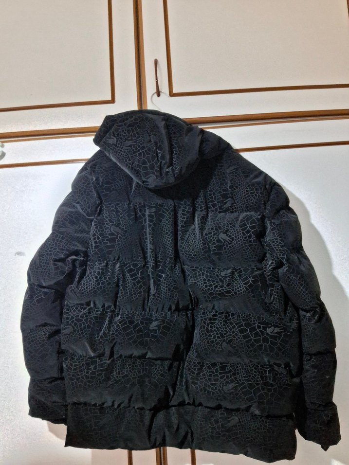 Siyah Timsah Desenli Fermuarlı Kışlık Mont - Görsel 3