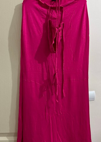 Pembe Uzun Askılı V Yaka Salaş Emzirme Sabahlığı - Görsel 2