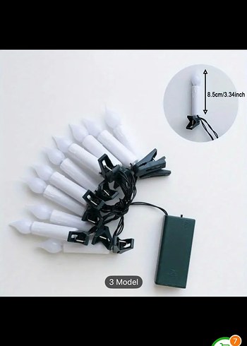 Beyaz LED Mumlu Işık Seti 3 Model