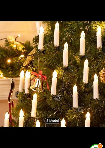 Beden Beyaz LED Mumlu Işık Seti 3 Model