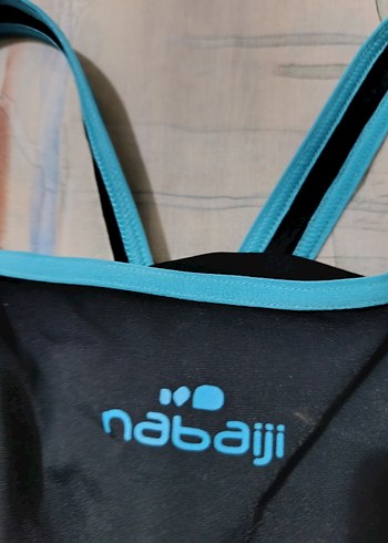 Mavi Kenarlı Siyah Kadın Mayo - Görsel 3