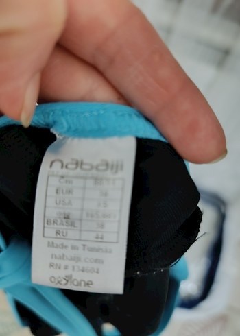 Mavi Kenarlı Siyah Kadın Mayo - Görsel 4