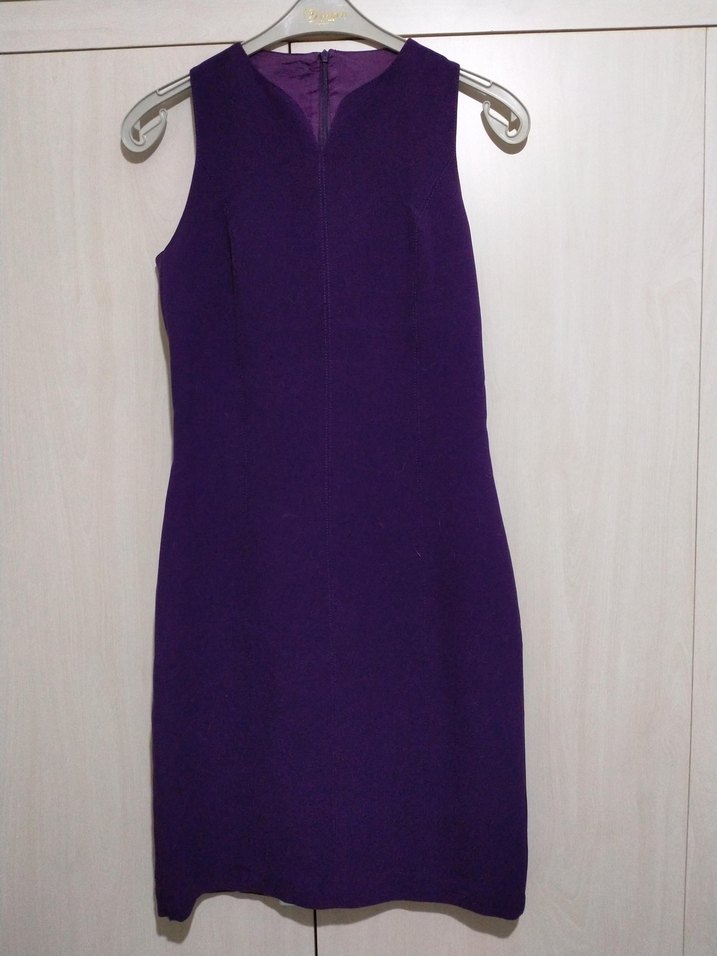 Mango Midi V Yakalı Kolsuz Ofis Elbisesi - Görsel 5