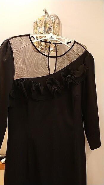 Roman marka siyah renk kısa abiye - Görsel 2