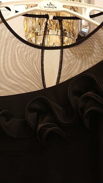 Roman marka siyah renk kısa abiye - Görsel 3