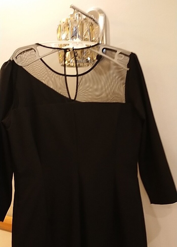 Roman marka siyah renk kısa abiye - Görsel 5