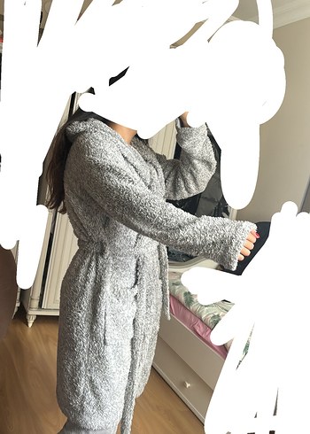 Oysho Oyshı gri sabahlık peluş