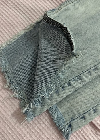 Yırtmaç detaylı fit Mavi Kadın Kot Pantolon - Görsel 2