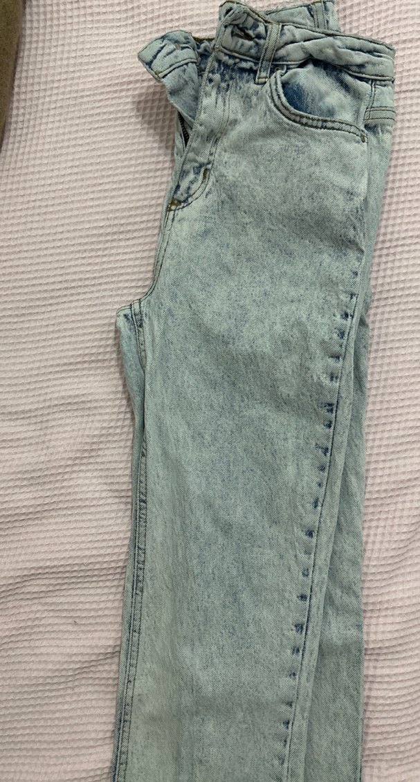 Yırtmaç detaylı fit Mavi Kadın Kot Pantolon - Görsel 4