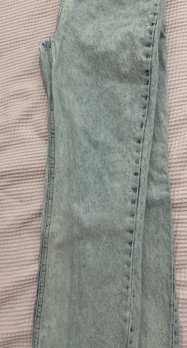 Yırtmaç detaylı fit Mavi Kadın Kot Pantolon - Görsel 3