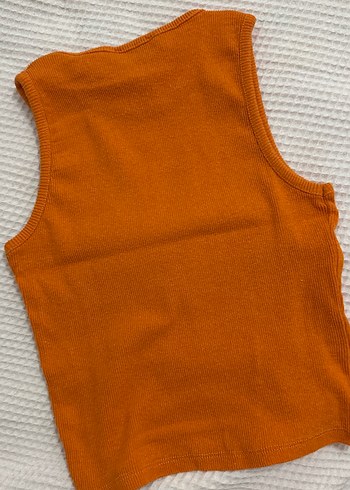 Turuncu Kadın Triko Atlet - Görsel 3