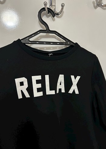 Siyah Relax Baskılı kiz cocuk Sweatshirt - Görsel 2