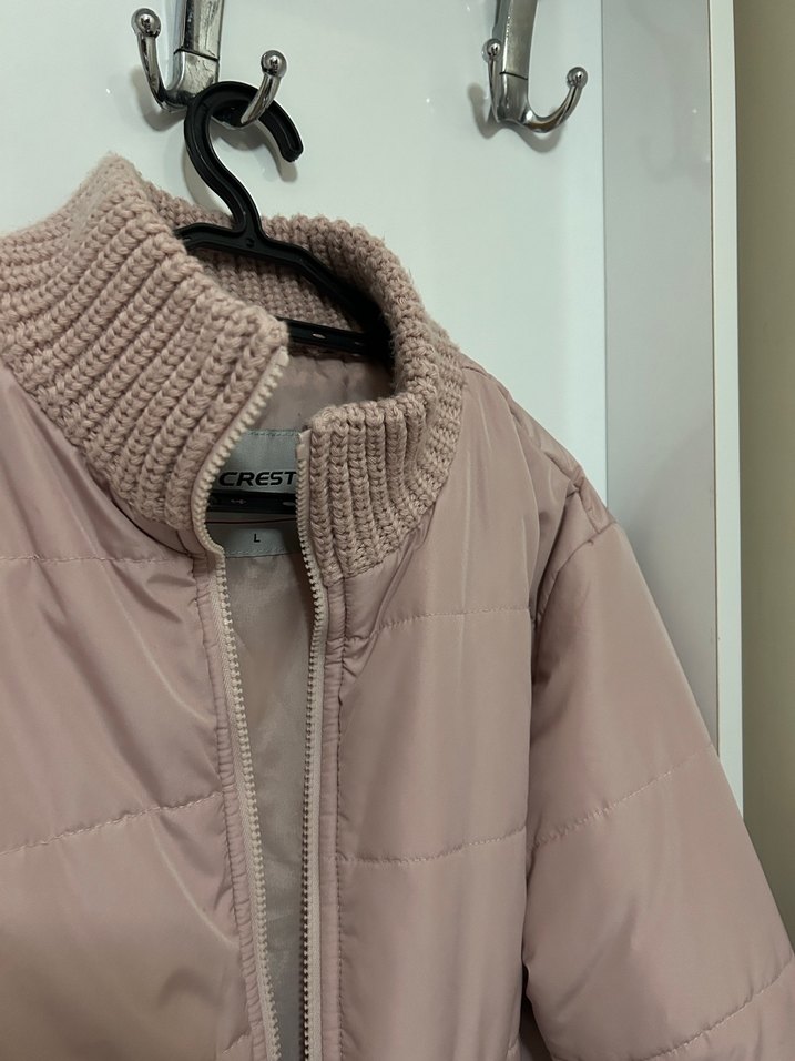 amerikan vintage 90s kadin pudra rengi mont - Görsel 3