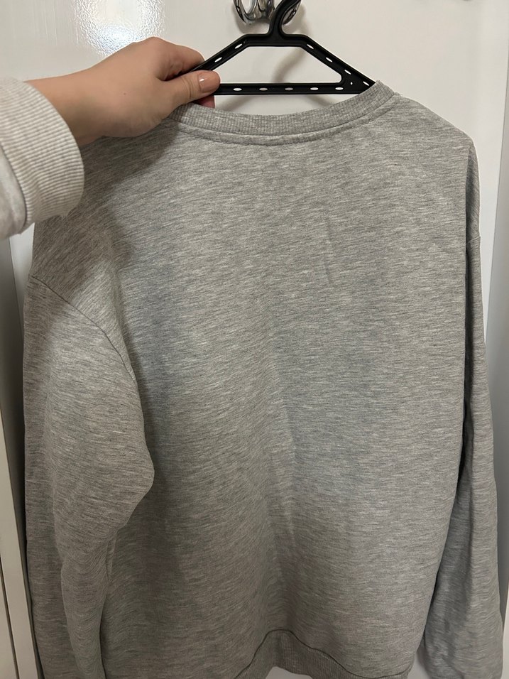 Gri Uzun Kollu Baskılı Kadın Sweatshirt - Görsel 4