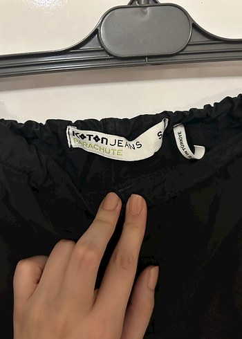 Kadın siyah parasut kumaş pantolon - Görsel 5