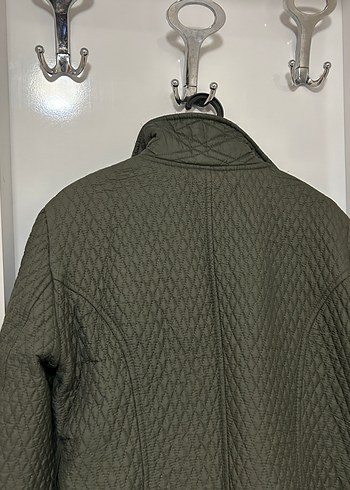 Düğmeli Uzun haki yesil Kadın Ceket - Görsel 4