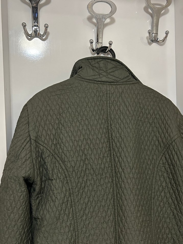 Düğmeli Uzun haki yesil Kadın Ceket - Görsel 4