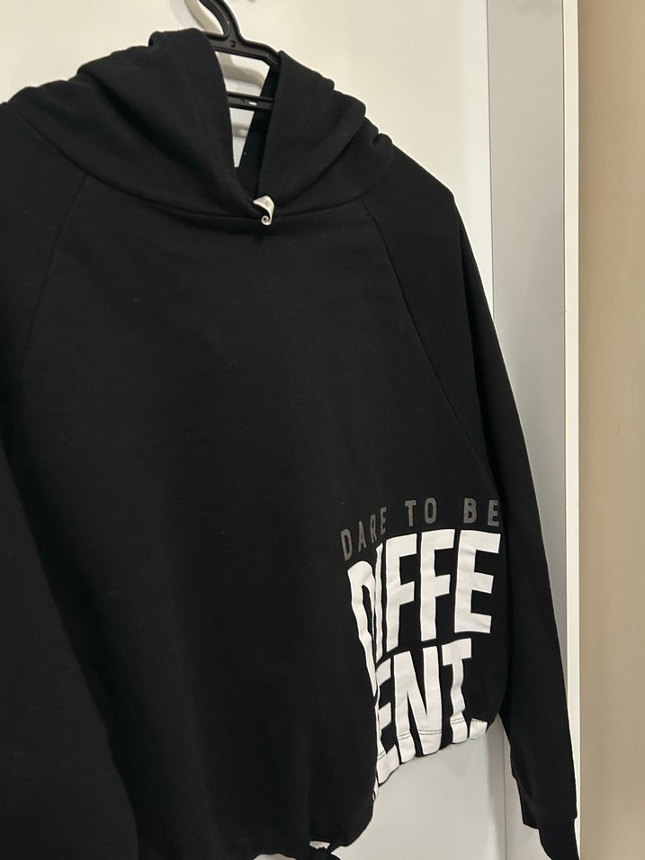 Siyah Baskılı Kadın Sweatshirt - Görsel 4