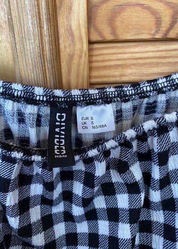 H&M Uzun Kollu Kareli Midi Elbise - Görsel 4