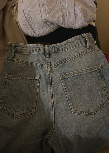 mavi Bol Kesim Kot Pantolon - Görsel 3