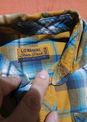 LC Waikiki Erkek Çocuk Sarı Uzun Kollu Kareli Gömlek
