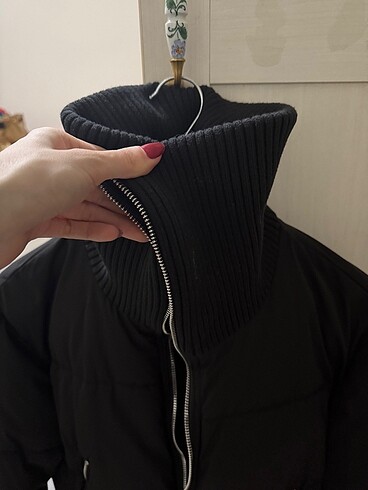 xs Beden Rib detaylı şişme anorak mont