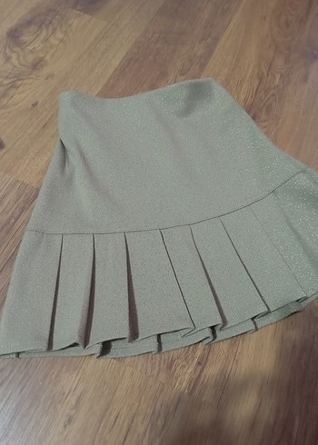Bej Pilili Mini Etek