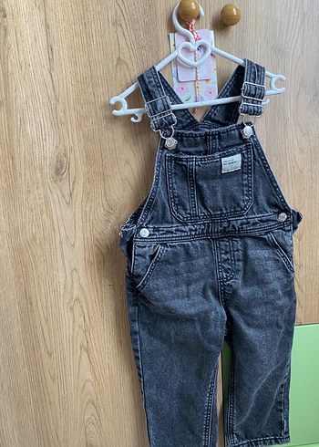 Zara Gri Bağcıklı Erkek Çocuk Denim Salopet