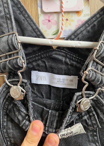 12-18 Ay Beden Gri Bağcıklı Erkek Çocuk Denim Salopet