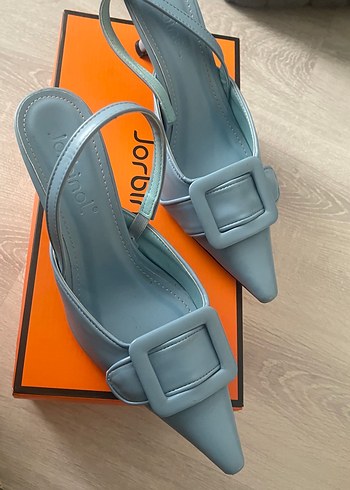 Mavi Stiletto Topuklu Kadın Sandalet