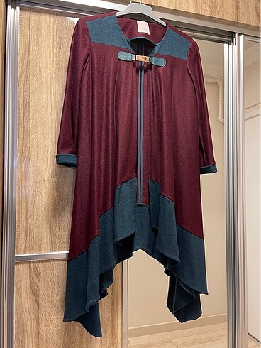 44 Beden bordo Renk Keçe Kap /Abaya /Hırka