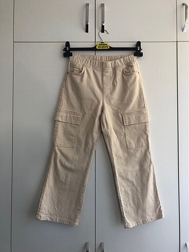 10 Yaş Beden LC Waikiki Kız Çocuk Bej Kargo Pantolon