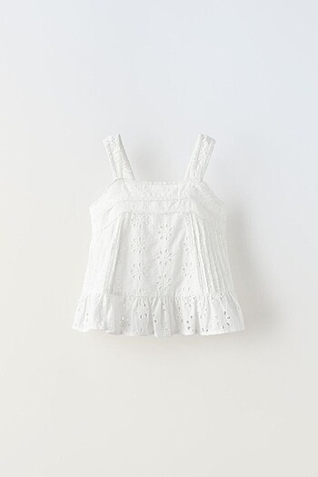 Zara Kids Beyaz Askılı Üst