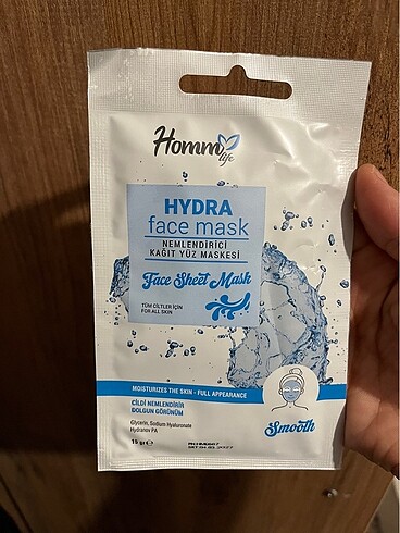 Nemlendirici kağıt yüz maske