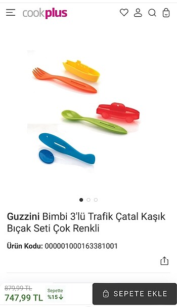 Guzini 3lü trafik çatal bıçak kaşık seti