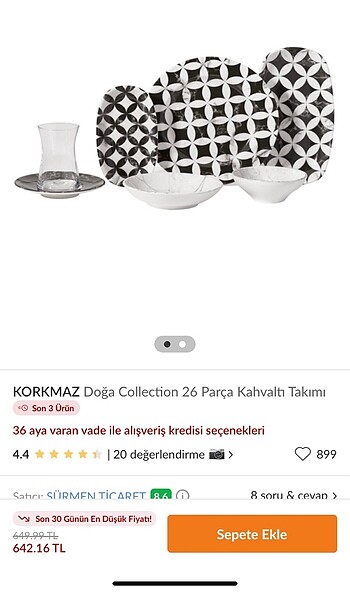 Korkmaz 26 parça kahvaltı takımı