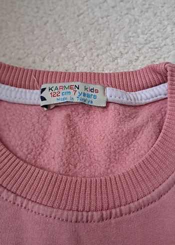 7 Yaş Beden Barbie Baskılı Pembe Kız Sweatshirt