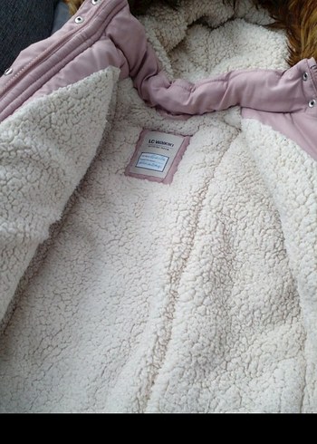 Pembe Kürklü Kız Çocuk Mont - Görsel 3