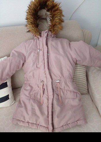 Pembe Kürklü Kız Çocuk Mont - Görsel 2