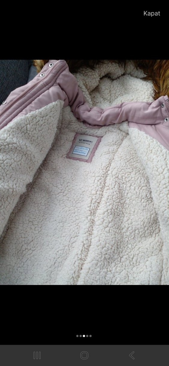 Pembe Kürklü Kız Çocuk Mont - Görsel 3