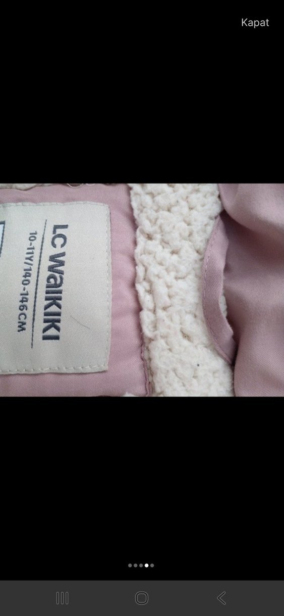 Pembe Kürklü Kız Çocuk Mont - Görsel 4