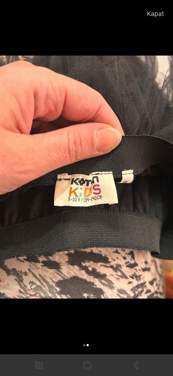 koton Kız Çocuk Siyah Volanlı Gotik Etek - Görsel 2