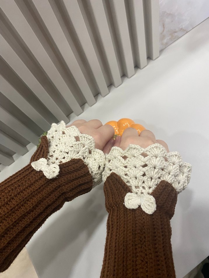 El Örgüsü vintage Kadın Eldiven - Görsel 3