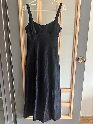 s Beden lacivert Renk Denim midi elbise