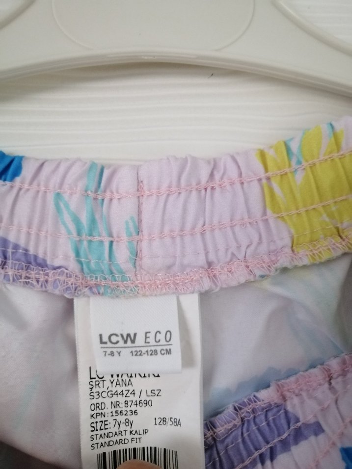 Pembe Renkli Renkli Desenli Kız Şortu - Görsel 2