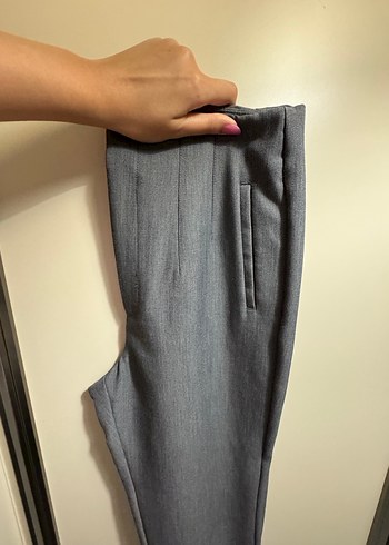 Stradivarius Stradivarius Gri Midi Kadın Denim Kumaş Pantolon