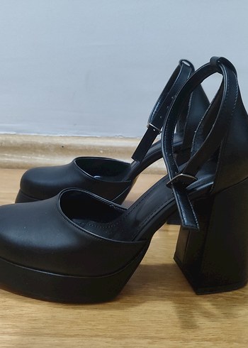 10 cm kadın siyah topuklu ayakkabı zarif - Görsel 7