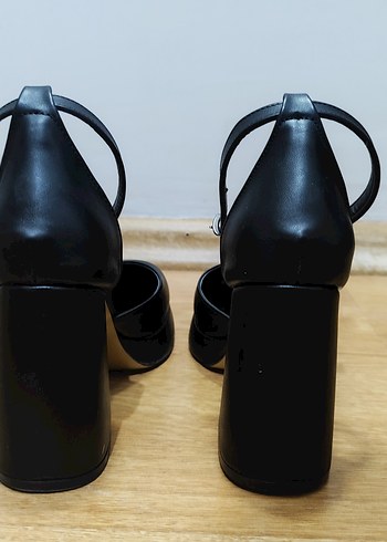 10 cm kadın siyah topuklu ayakkabı zarif - Görsel 6